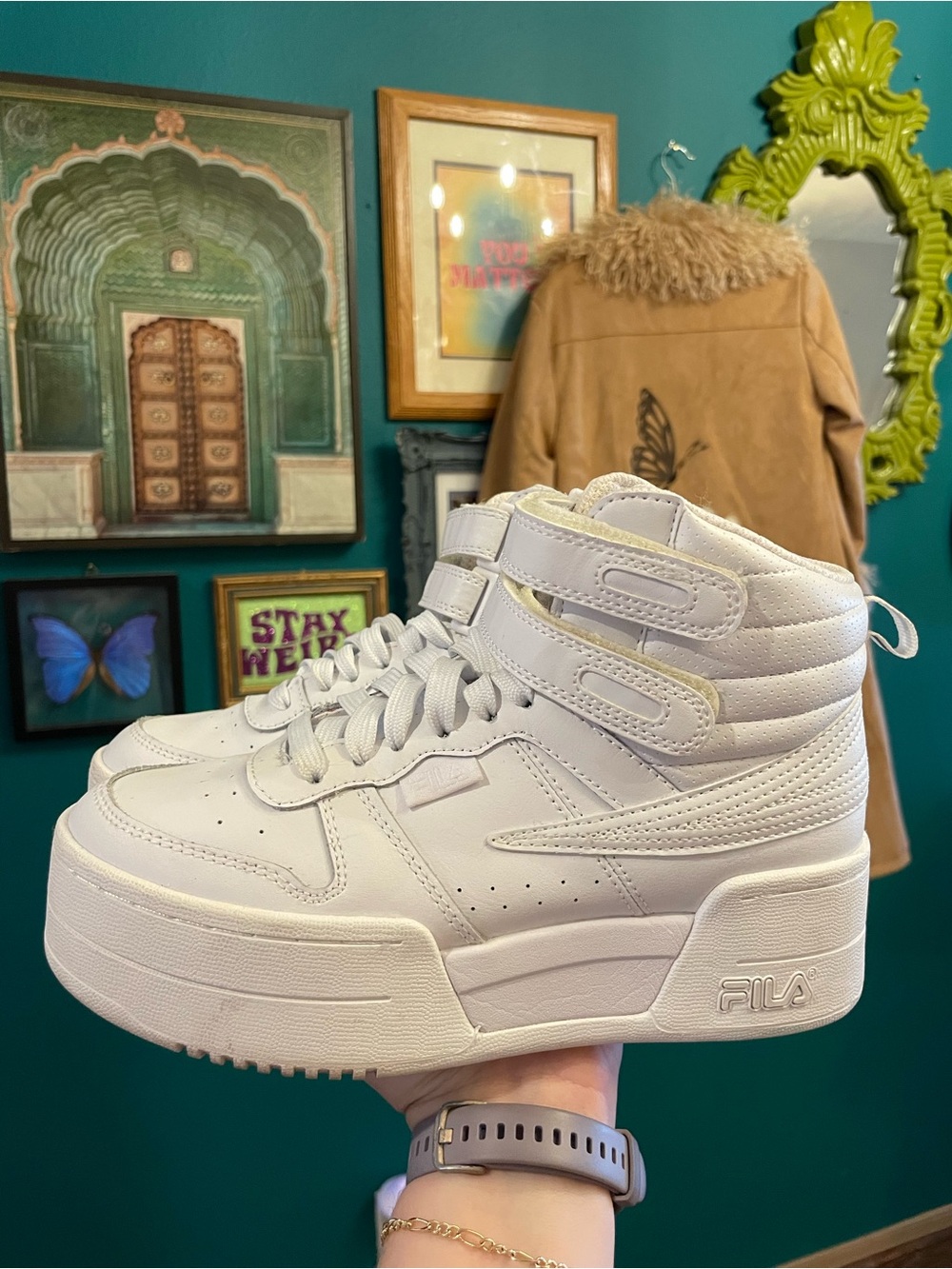 Fila White High-Top Platform Sneaker Boots